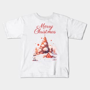 Merry Christmas decorated tree Kids T-Shirt